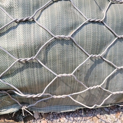 গ্যালভানাইজড 2.7mm Gabion বক্স 2x1x1m 3x1x1m 80x100mm হেক্সাগোনাল