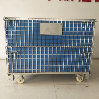 OEM গ্যালভানাইজড ভাঁজযোগ্য ইউরো বোতল তারের ধারক 1200 * 1000 * 890 তারের জাল ধারক স্ট্যাকযোগ্য স্টোরেজ খাঁচা