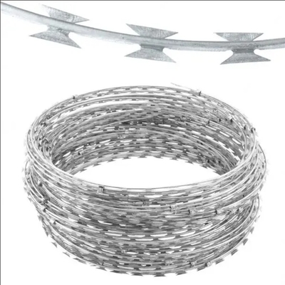 90cm CBT-65 স্টেইনলেস স্টীল Concertina রেজার airport protection fence জন্য কাঁটাতারের