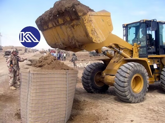ক্ষয় প্রতিরোধী ভারী দায়িত্ব Gabion বাধা Galfan লেপ Mi10 জরুরী সমর্থন প্রাচীর জন্য প্রতিরক্ষামূলক বাধা