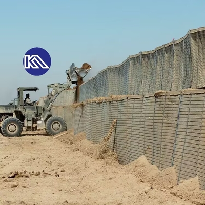 ক্ষয় প্রতিরোধী ভারী দায়িত্ব Gabion বাধা Galfan লেপ Mi10 জরুরী সমর্থন প্রাচীর জন্য প্রতিরক্ষামূলক বাধা