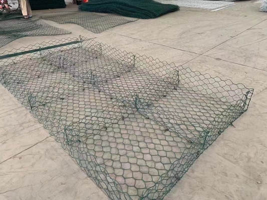 নদীর প্রাচীর নির্মাণের জন্য 6X2X0.3M গ্যালভানাইজড হেক্সাগোনাল ওয়্যার মেশ গ্যাবিয়ন গদি