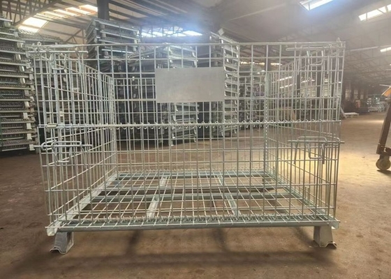 গুদাম সংগ্রহস্থল 50*50 ওয়্যার মেশ কন্টেইনার গরম ডুবানো গ্যালভানাইজড