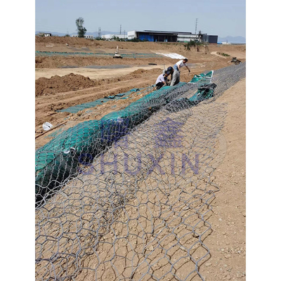 লোহা তারের 2.7mm Galvanized Gabion গর্ত 8 * 10cm পাথর জন্য Weave