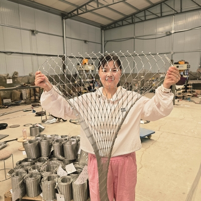 পশু বেড়া নির্মাণ নমনীয় Balustrade স্টেইনলেস স্টীল তারের দড়ি জাল উদ্ভিদ আরোহণ জাল / তারের জাল জন্য