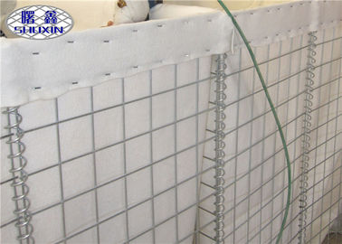Galfan লেপা ঝালাই Gabion Baskets Geotextile রেখাযুক্ত নির্মাণ ওয়াল