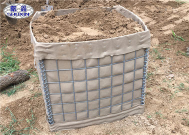 Geotextile রেখাযুক্ত সামরিক হেসো ব্যারিয়ার, উচ্চ প্রসার্য ঢালাই Gabion বাধা