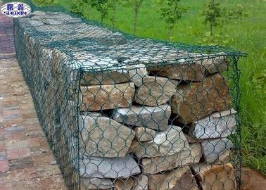 কাস্টম হেক্সাজোনাল Gabion ওয়াল Cages / তারের জাল রক বজায় রাখা ওয়াল