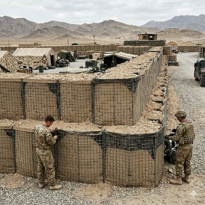 প্রতিরক্ষামূলক বাধা 2.21m X 1.52m X 30.5m বিস্ফোরণ প্রুফ স্যান্ড ওয়াল পেন্টবল এয়ার বাঙ্কার ইনফ্ল্যাটেবল ওয়াল