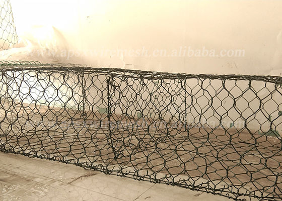 বিরোধী ক্ষয়কারী 2x1x1m পাথর ভর্তি Gabion প্রাচীর খাঁচা