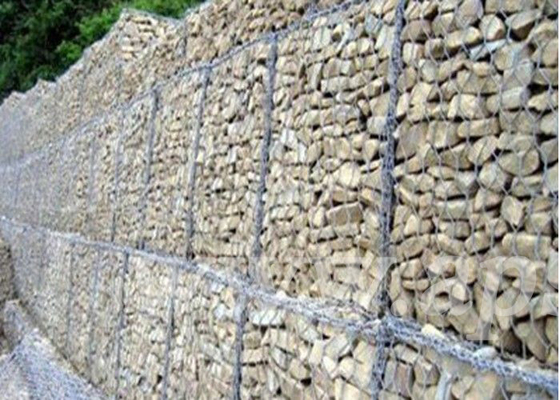 পিভিসি প্রলিপ্ত ষড়ভুজাকার পাথর ভর্তি Gabions রকফল সুরক্ষা নেটিং