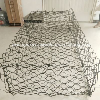 ডাবল টুইস্টেড 6x8 সেমি গ্যালভানাইজড গ্যাবিয়ন ঝুড়ি পাথর ভরা খাঁচা হেক্সাগন শিলা ভাঙা প্রতিরোধ করে