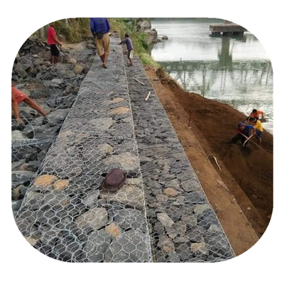 80x100mm 2x1x1 4mm গ্যাবিয়ন ঝুড়ি পিভিসি প্রলিপ্ত গালফান 260 Gsm দস্তা প্রলিপ্ত